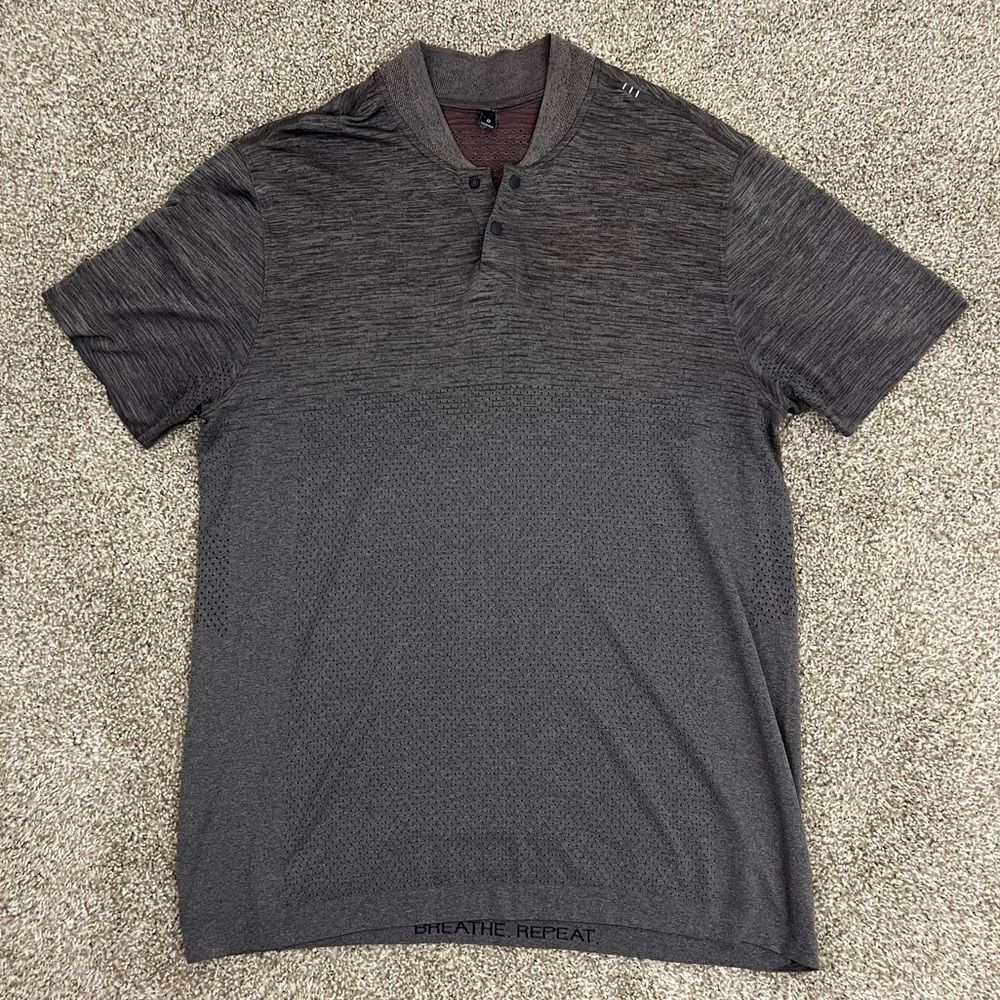 lululemon athletica Men's Heathered Charcoal Gray Polo